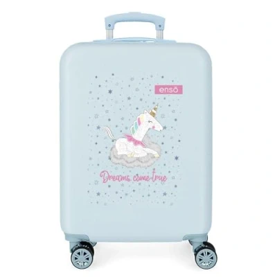 Abbildung von Enso Dreams Come True Blue Kabinenkoffer 38 x 55 20 cm starres ABS Seitenkombinationsschloss 32 l 2 kg 4 Doppelrollen Handgepäck