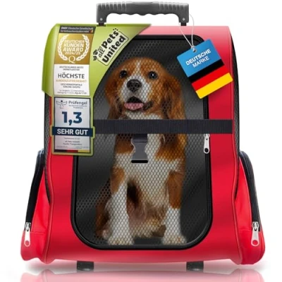 Abbildung von all Pets United Tiertransporttasche Hunde Trolley Kleintier Transportbox, Tier Haustier Rucksack mit Teleskoparm
