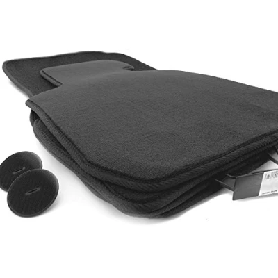 Abbildung von Fußmatten für E87 1er M1 (Velours) Automatten Set Matten 4 teilig, Schwarz, inkl. Original Boden Befestigung
