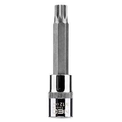 Abbildung von NEO TOOLS 08 744 Steckschlüsseleinsatz 1/2 M12 Chrom Vanadium Stahl, Werkzeugstahl Spline