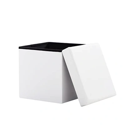 Abbildung von Zedelmaier Sitzhocker Sitzwürfel mit Stauraum Fußbank Truhen Aufbewahrungsbox faltbar belastbar bis 300 kg, Deckel abnehmbar, 38 x cm,Kunstleder…