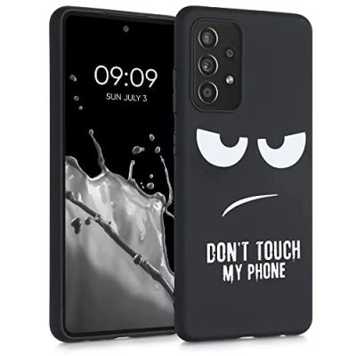Abbildung von kwmobile Hülle kompatibel mit Samsung Galaxy A52 / 5G A52s Handyhülle Silikon Case Don&#039;t Touch My Phone Weiß Schwarz