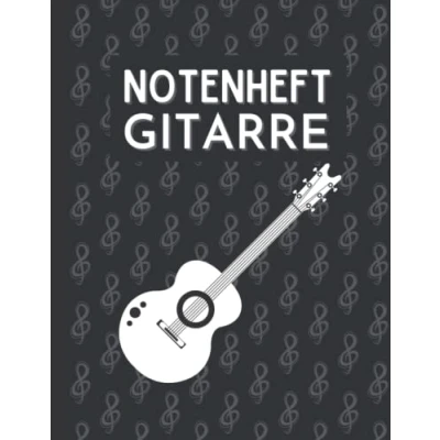Abbildung von Notenheft Gitarre: Notenbuch für Gitarrenspieler, 100 blanko Notenblätter mit leeren Tabulaturlinien und Akkorddiagrammen: Schönes Geschenk Gitarristen Musiker