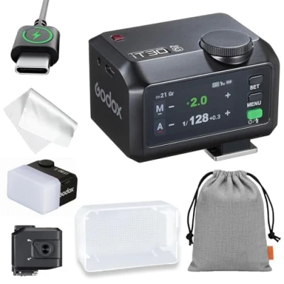 Abbildung von GODOX IT30PRO C Kamera Blitz mit Diffusor, IT30 PRO Mini Blitzgeräte, TTL HSS 1/8000s Flash, Kompatibel Canon EOS R RP R5 R6 R7 Mark II 90D 750D M50 M3