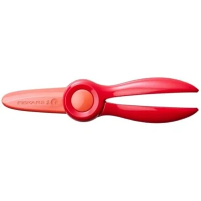 Abbildung von Fiskars Kinderschere, Ab 2 Jahren, Zum Erlernen des Schneidens, Länge: 13 cm, Klingen und Griffe aus Kunststoff, Rot, Starter, 1064065