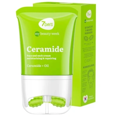 Abbildung von 7Days Feuchtigkeitsspendende Gesichtscreme mit Ceramid Koreanische Hautpflege straffende Creme für Gesicht und Hals Roller gegen Schwellungen die Haut, 80 ml
