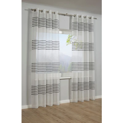 Abbildung von GARDINIA Gardine &quot;Schal mit Ösen Etamine 3 D Streifen&quot;, (1 St.), transparent, Polyester, Stoff: