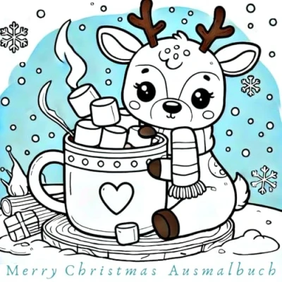 Abbildung von Merry Christmas Ausmalbuch für coole Kinder und Erwachsene, Weihnachtsmalbuch: Weihnachten. Malbuch, ... Weihnachtsbilder, ab 6 Jahre Geschenkidee