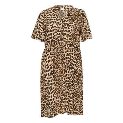 Abbildung von Kaffe Curve Arinay Blusenkleid, Damen, Größe: 48, Classic leopard