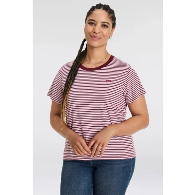Abbildung von Levi&#039;s Plus Perfect TEE Raita Stripe Caviar Tshirt basic, Damen, Größe: 46/48, Zinfandel