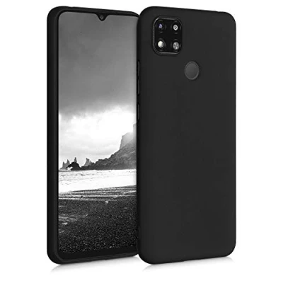 Abbildung von kwmobile Hülle kompatibel mit Xiaomi Redmi 9C weiches TPU Silikon Case Cover geeignet für kabelloses Laden Schwarz matt