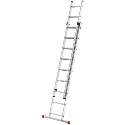 Abbildung von Hailo Anlegeleiter &quot;S80 ProfiStep duo&quot;, Aluminium Schiebeleiter 2 teilig 2x9 Sprossen