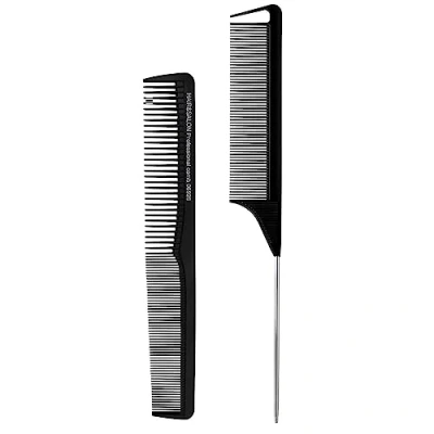 Abbildung von Lamkrtlp Haarkamm Kamm Set 2 Stück, Herren, Friseur Männer &amp; Frauen Haarschneidekamm, Präzisionskamm, Stielkamm, Mit Stiel für Haarstyling Salon