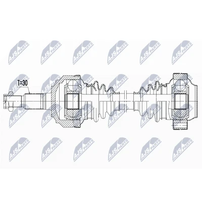 Abbildung von NTY NPW VW 188 Antriebswelle Hinterachse 725 VOLKSWAGEN: Touareg I, PORSCHE: Cayenne