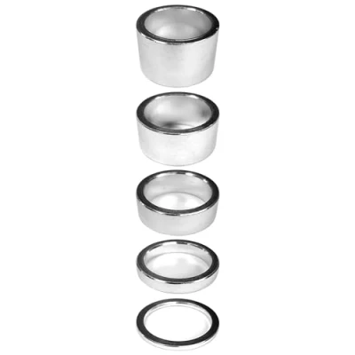 Abbildung von cyclingcolors 5x Fahrrad Ahead Vorbau Spacer Distanzen Distanzringe Aluminium MTB Rennrad Distanzscheiben Headset Lenker Steuersatz Silber, 1 1/8 Zoll 2+5+10+15+20mm
