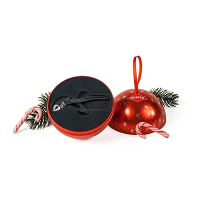 Abbildung von KNIPEX Originelle Geschenk Idee: Mini Wasserpumpenzange Cobra XS in festlicher Weihnachtskugel