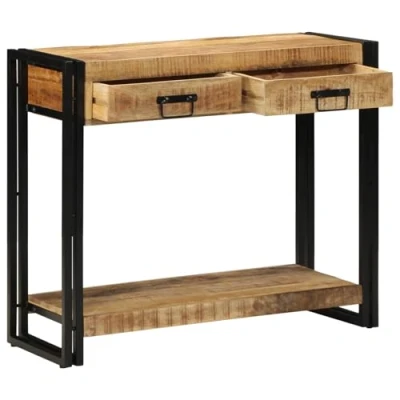 Abbildung von vidaXL Beistelltisch Konsolentisch 90x33x75 cm Raues holz (1 St)