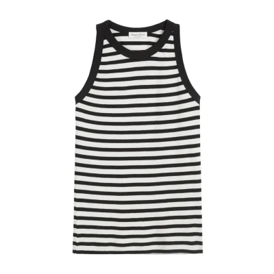 Abbildung von Marc O&#039;Polo Damen Tanktop gestreift Slim Fit, Mehrfarbig (Multi/Black), M