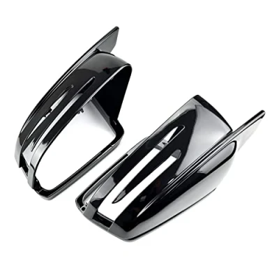 Abbildung von Autospiegelgehäuse 2X Für Mercedes Benz A W176 B W246 C W204 E W212 Cla W117 Gla X156 Glk X204 Cls Klasse W218 Echt Carbon Rückspiegelkappe Spiegelkappen (Farbe : Bright black B)