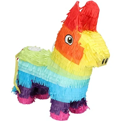 Abbildung von Folat Pinata Esel Regenbogen Geburtstag 35x39cm