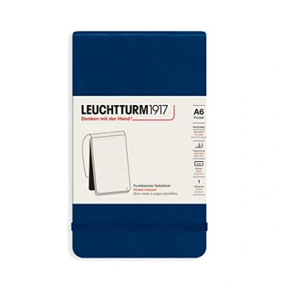 Abbildung von LEUCHTTURM1917 364416 Notizblock Pocket (A6), Hardcover, 184 nummerierte Seiten, dotted, Marine