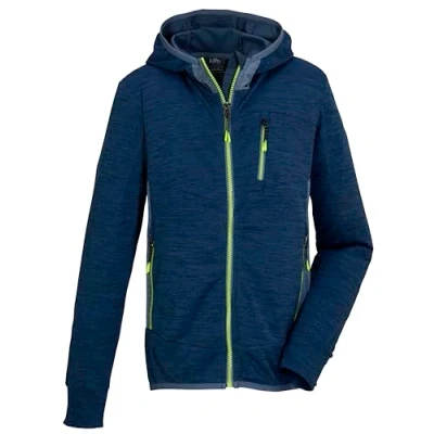 Abbildung von Killtec Strickjacke KOS 159 BYS FLX JCKT Melange Optik, farbige Akzente, elastisch, Kinnschutz, Taschen