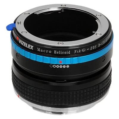 Abbildung von Vizelex Variable Magnification Helicoil Adapter Compatible with Nikon F Mount G Type Lenses on Canon EOS EF/EF S Cameras