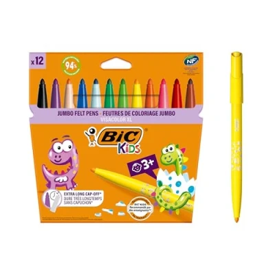 Abbildung von Bic KIDS 892223 Fasermaler Visacolor XL ecolutions, 12er Kartonetui, schwarz