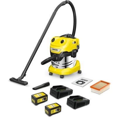 Abbildung von KÄRCHER Nass Trocken Sauger &quot;WD 4 18 S Dual Battery Set V 20/22&quot;, 36 Motor, 20 l Edelstahlbehälter, inkl. Akku und Ladegerät