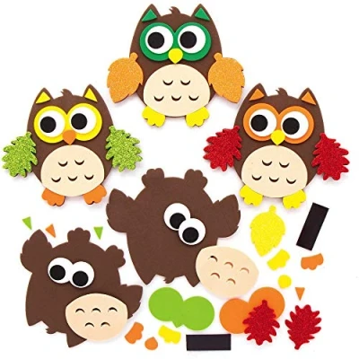 Abbildung von Baker Ross AX161 Herbst Eule Magnete Mix &amp; Match Bastelset für Kinder 8 Stück, Festliche Kreativsets und Bastelbedarf zum Basteln Dekorieren zur Weihnachtszeit