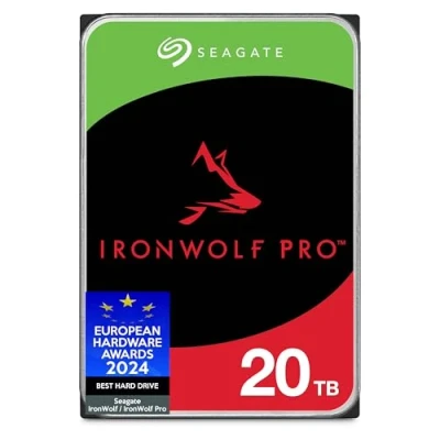 Abbildung von Seagate IronWolf Pro 20TB, NAS interne Festplatte 3.5 Zoll, 7200 U/Min, CMR, 256 MB Cache, SATA 6 GB/S, inkl. 3 Jahre Rescue Service, Modellnr.: ST20000NTZ01