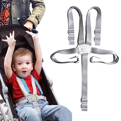 Abbildung von SUYIPCUS Hochstuhl Sicherheitsgurte, 5 Punkt Gurt Sicherheitsgurt, Ersatz Kinder wandelbare Gurte für Hochstuhl/Kinderwagen/Kinderwagen