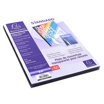 Abbildung von Exacompta Einbanddeckel A4 PVC 0,2mm VE=100 Stück kristall