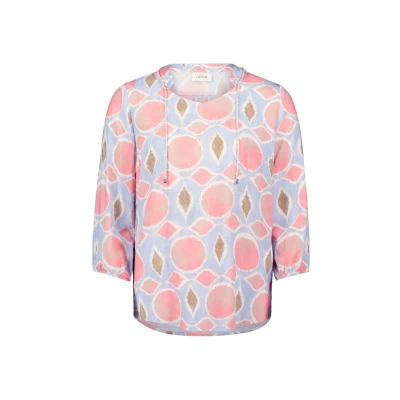 Abbildung von Cartoon MIT SCHNÜRUNG Bluse, Damen, Größe: 44, Rosé blue