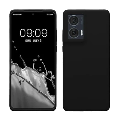 Abbildung von kwmobile Hülle kompatibel mit Motorola Edge 50 Fusion Silikon Handy Case Handyhülle weiche Oberfläche kabelloses Laden Schwarz