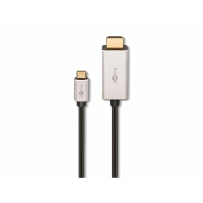 Abbildung von goobay 60174 USB C 4.0 auf HDMI Adapter Kabel (4K @ 120hz /8K 30 Hz) / Stecker Stecker/überträgt Daten, Audio und Video Signale/für Handy, Laptop, TV, Monitor/Schwarz 3m