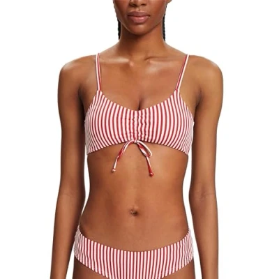 Abbildung von Esprit Wattiertes IM Streifenlook Bikinitop, Damen, Größe: 36, Dark red