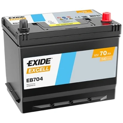 Abbildung von EXIDE EXCELL EB704 Batterie 12V 70Ah 540A Korean B1+B6 MITSUBISHI: PAJERO 4, LEXUS: SC II Cabrio, SUZUKI: Grand Vitara 2 SUV