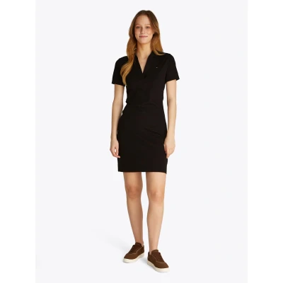 Abbildung von Tommy Hilfiger SLIM OPEN Dress Freizeitkleid, Damen, Größe: XXS, Black