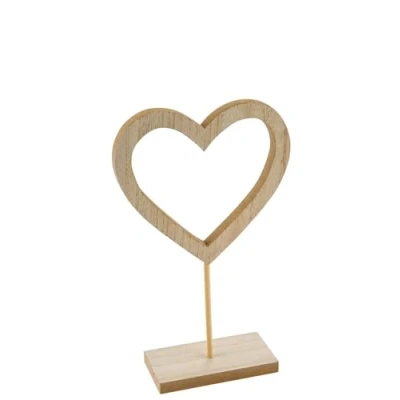 Abbildung von ZauberDeko Herz Aufsteller Holz Hochzeit Tischdeko Geburtstag Deko 20cm