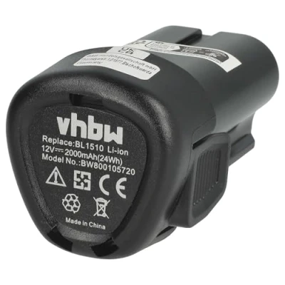 Abbildung von vhbw Li Ion Akku 2000mAh (12V) kompatibel mit Werkzeug Black &amp; Decker BDCDMT112, EGBL108, GKC108, LDX112, PSL12 Ersatz für BL1310, BL1110, BL1510, LB12, LBXR12, LBX12.