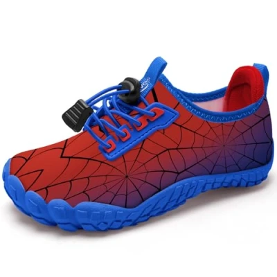 Abbildung von Kinder BarfußSchuhe Wasserschuhe Barfussschuhe Aquaschuhe Jungen Schwimmschuhe Badeschuhe Barfuß Schuhe Schnell Trocknend Strandschuhe rutschfest（Cobweb 31EU