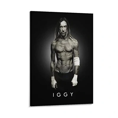 Abbildung von JEYUAN Bild Auf Leinwand Iggy Pop Malerei, Wandkunst, Poster, Schlafzimmer, Heimdekoration 60x90cm Kein Rahmen