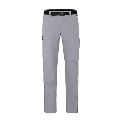 Abbildung von Bergson Outdoorhose QUEENSLAND Doppel ZIPP Off mit T Herren Wanderhose, vielseitig, pflegeleicht, Kurzgrößen, hellgrau