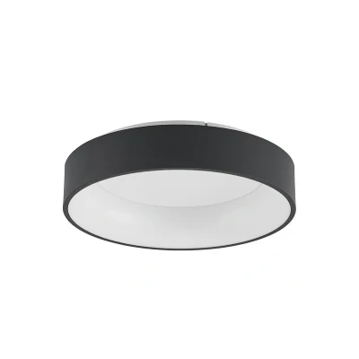 Abbildung von Arcchio LED Deckenleuchte Aleksi, dimmbar, Leuchtmittel fest verbaut, warmweiß, Modern, Eisen, Kunststoff, sandSchwarz, weiß, 1 flammig, inkl.
