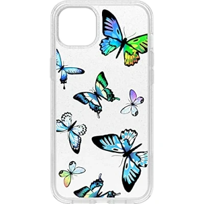 Abbildung von OtterBox Symmetry Clear Hülle für iPhone 14 Plus, stoßfest, sturzsicher, schützende dünne Hülle, 3x getestet nach Militärstandard, Butterfly