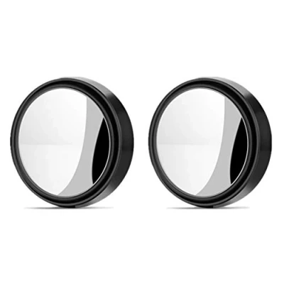 Abbildung von Happyit 2 Stücke Auto Side Blind Spot Spiegel Rückspiegel 360 Grad Weitwinkel Runde Konvexen Kleine (Schwarz)