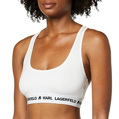 Abbildung von KARL Lagerfeld LOGO Bralette Bustier, Damen, Größe: Medium, White