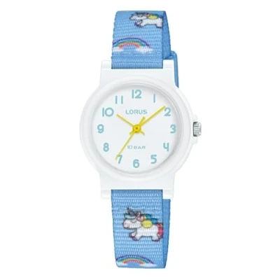 Abbildung von Lorus Mädchen Analog Quarz Uhr mit Nylon Armband RRX47JX9