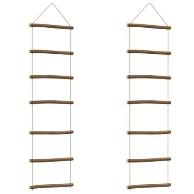 Abbildung von vidaXL Christbaumschmuck Wanddekorationen in Leiterform 2Stk. 30x100cm Natürlicher Zweig